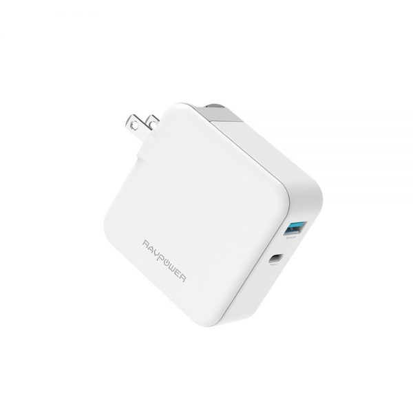 RAVPower 65W AC Wall Charger PD 65W+QC 3.0 PC082 - White Brand RavPower Fast Charge Fast Charge Warranty Period 1 Year Warranty Warranty Type Supplier Warranty